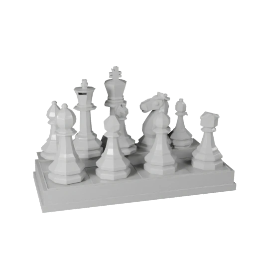 Set di Pedine Scacchi Classiche Low Poly | Pacchetto Gioco Realtime