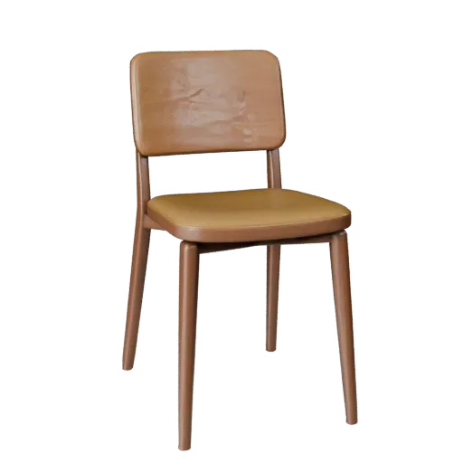 Modern Accent Chair Stylized 3D model, home interior, stylized isometric render, wood detail.