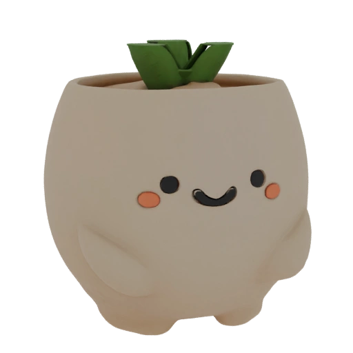 Cute Turnip Planter 3D Model
