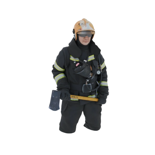 Firefighter with Axe 3D Model