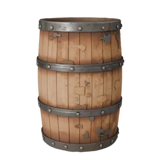 Unreal Ready Weathered Barrel 3D Asset for Engines