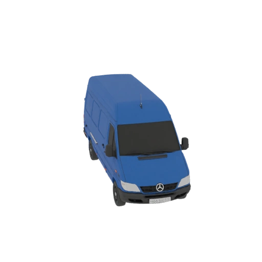 Blue Mercedes Sprinter Van 3D Model