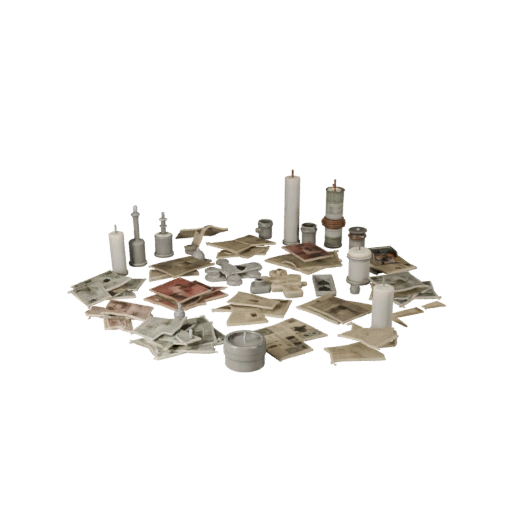 Unreal Ready Market Candle Cluster 3D Engine Asset