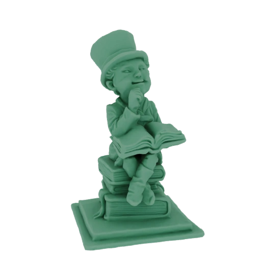 Boy Reading on Books Figurine