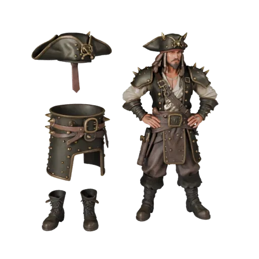 Realistic Pirate Character Model - Rigged