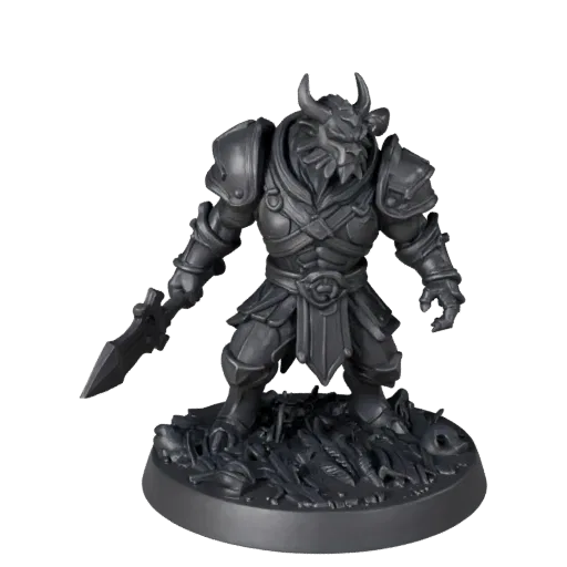 Heroic Beast Miniature STL printable 3D model preview showing silhouette, three-quarter display angle