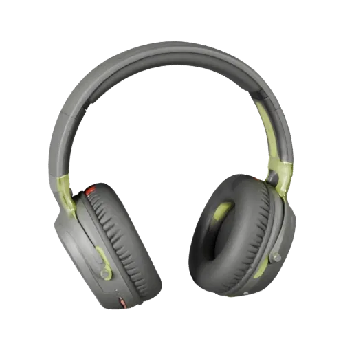 Wireless Headphones Stylized 3D model, stylized isometric render, showing soft ear pads, wearable scale.