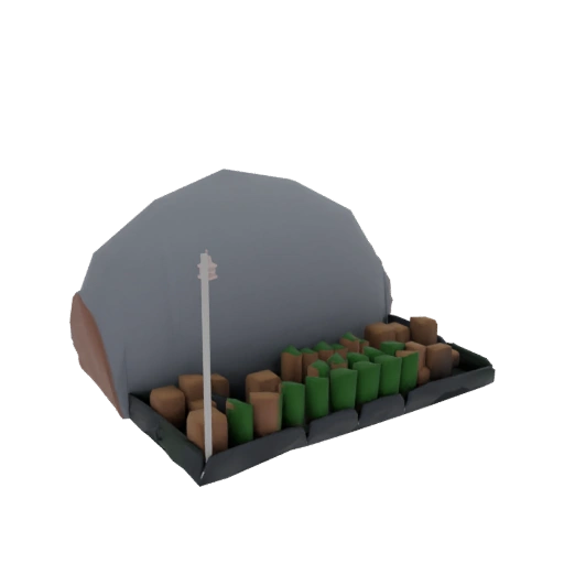Stylized Greenhouse with Seedlings