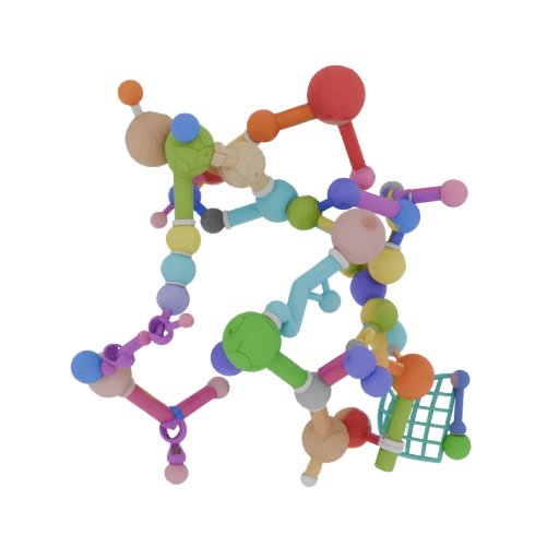 Detailed Organic Protein Chain 3D Asset for Studio