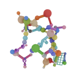 Detailed Organic Protein Chain 3D Asset for Studio
