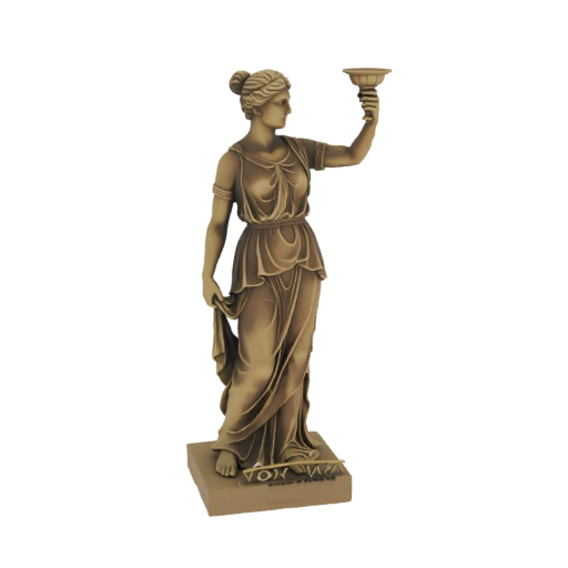 Classical Woman with Torch Statue