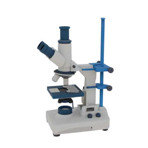 Biology Microscope Printable 3D model, isometric STL render, showing glass, recognizable lab forms.