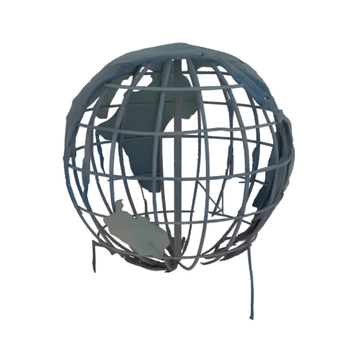 Wireframe Globe with Continents