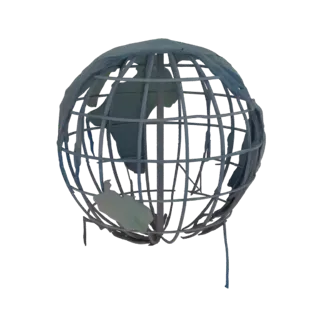 Wireframe Globe with Continents