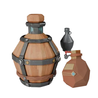 Fantasy Potion Bottle 3D Asset for Realtime Levels