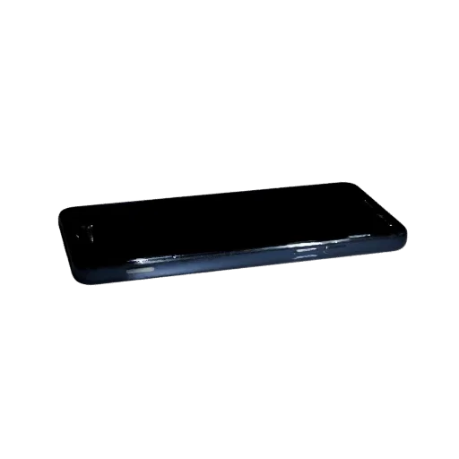 Flagship Gaming Phone 3D model, three-quarter front view, Unity viewport, showing glass screens, form detail.