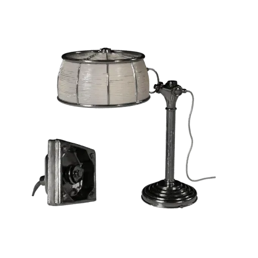 Art Deco Floor Lamp High Poly 3D model, living room, close-up studio render, metal detail.