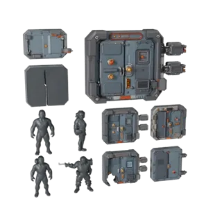Sci Fi Locked Door Panel 3D Asset for Casual Games
