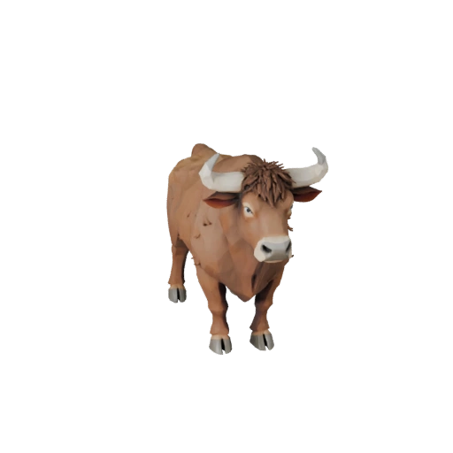 Modèle 3D de Taureau Low Poly - Asset Unity avec FBX | Libre de droits