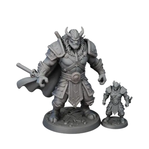 Heroic Beast Miniature realistic 3D model preview showing silhouette, three-quarter scene view, pose and resin detail