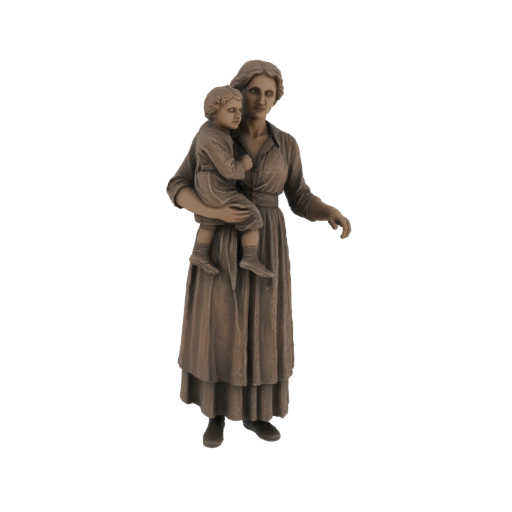 Mother Holding Child Bronze Statue