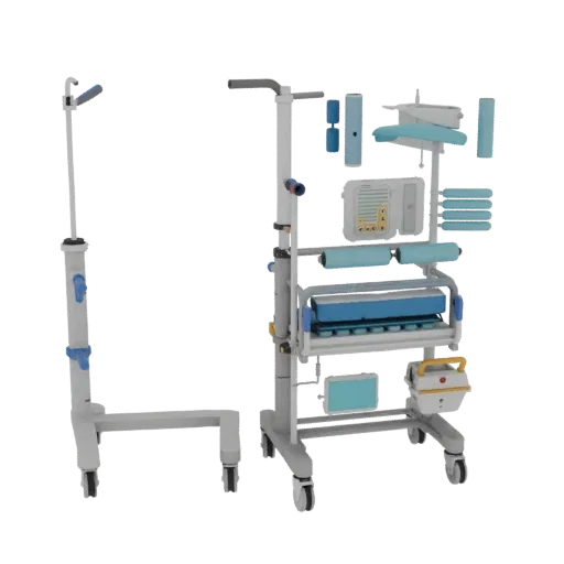 Ward IV Stand Education 3D model, three-quarter training render, showing painted metal, clinical silhouette.