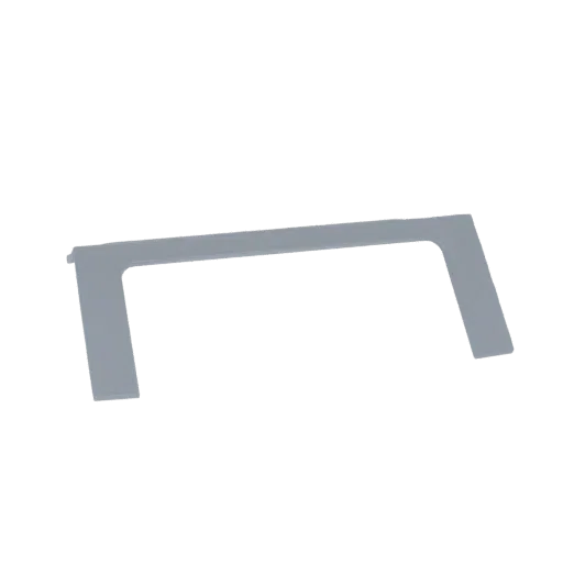 A simple, light gray U-shaped bracket 3D model shown from a slightly elevated angle against a white background.