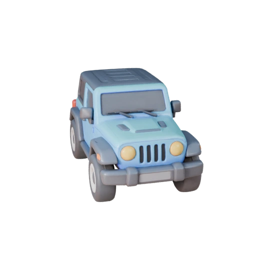 Modelo 3D de SUV Estilo Jeep Desenho Animado para Jogos Estilizados (Legacy)
