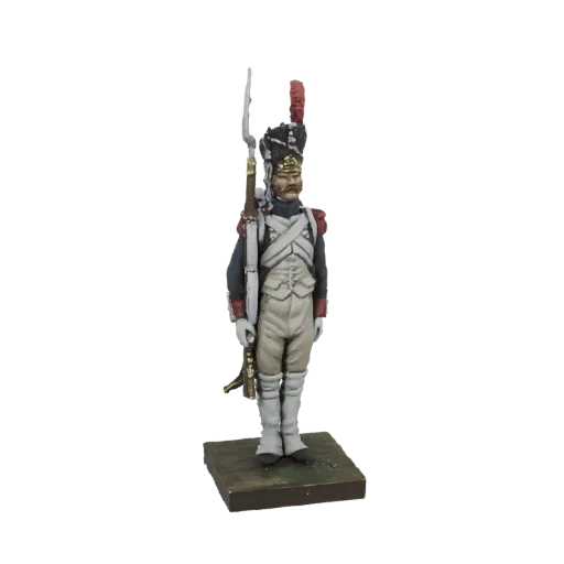 3D model of a French Imperial Guard Grenadier in uniform, holding a musket, standing on a base.
