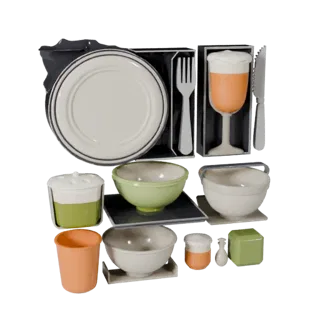 Stylized Picnic Salad Bowl Set 3D Casual Game Asset