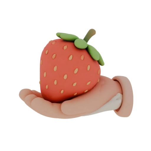 Stylized Strawberry in Hand