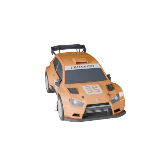 Hohe Poly Rallye-Auto 3D-Modell für Studio-Renderings PBR-Asset