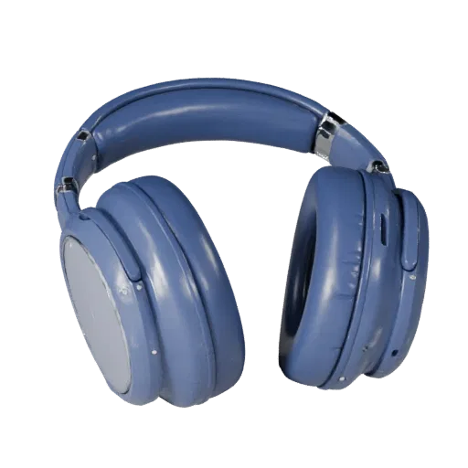 Wireless Noise Canceling Headset High Poly 3D model, close-up studio render, showing soft ear pads, wearable scale.