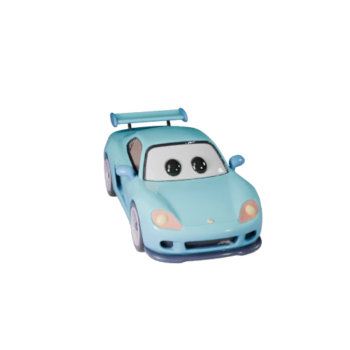Modello 3D Auto Sportiva Cartone Animato per Asset Stilizzato per Giochi PBR (Legacy)
