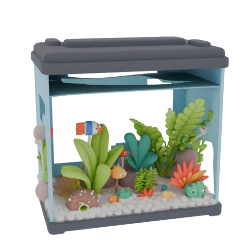 Aquarium with Sea Creature Figurines