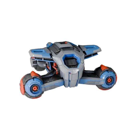 Druckbares Hover Bike STL-Modell STL-Modell, isometrische Ansicht, druckfertige Fahrzeug-Asset mit futuristischen Verkleidung