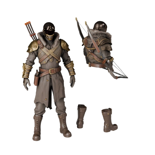 Modelo de Personaje Guardabosques Blindado Cyberpunk - Articulado