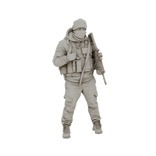 Modern Soldier with Rifle