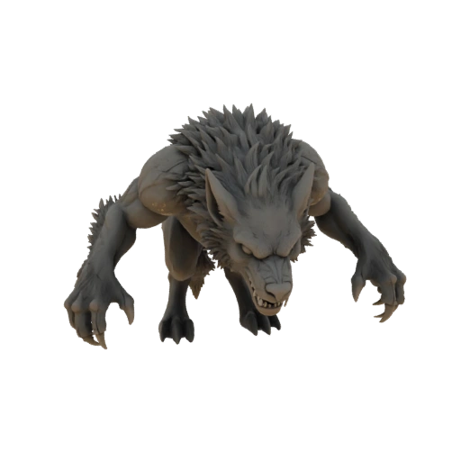 Miniatura STL de Lobisomem Inimigo de Fantasia Sombria - Enxame