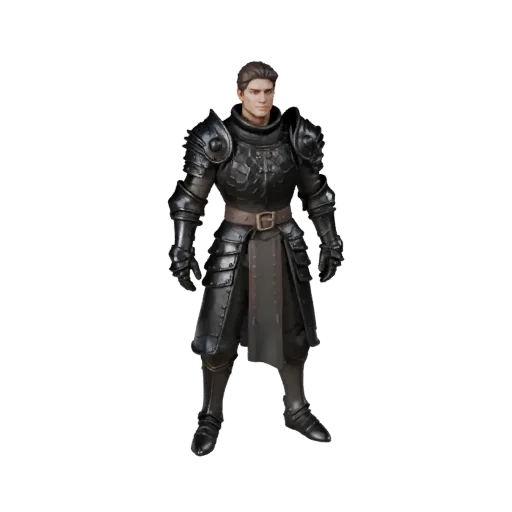 Realistic Armored Knight Character Model - Rigged