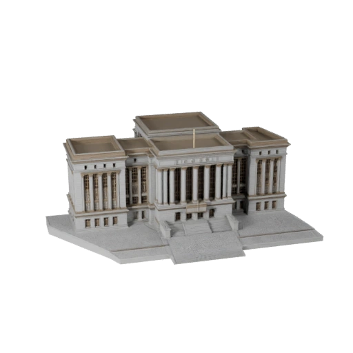 Modello 3D STL Stampabile di Tribunale - Asset in Scala per Mockup
