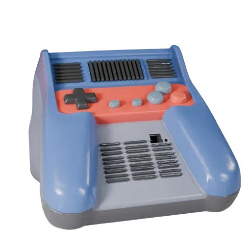Retro Arcade Stick High Poly 3D model, close-up studio render, showing matte plastic, console proportions.