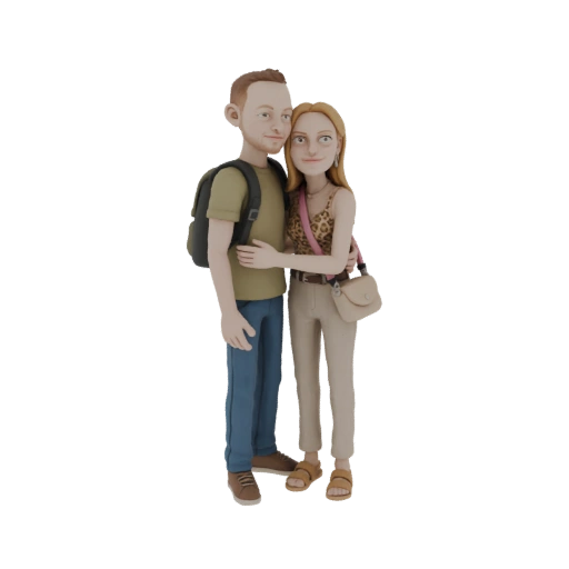 Couple Hugging 3D Model