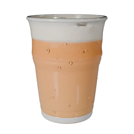 Sparkling Coffee Cup 3D model, three-quarter front view, AR viewer studio render, showing glass, container shape.