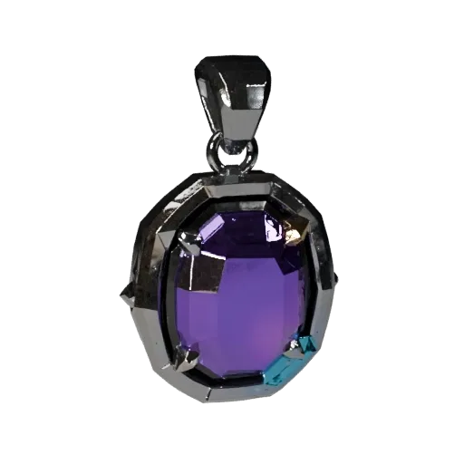 Symbolic Charm game ready 3D model, perspective studio render, highlighting pendant seams, edges, and finish layers.