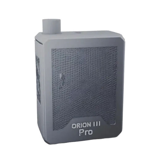3D model of LVE ORION III Pro vape panels with mesh texture and logo