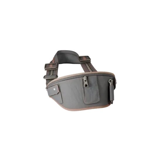 Formal Bag Strap 3D model, three-quarter front view, Unity viewport, showing leather, flexible strip form.