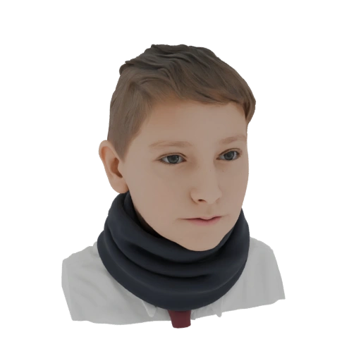 Boy with Scarf 3D Model