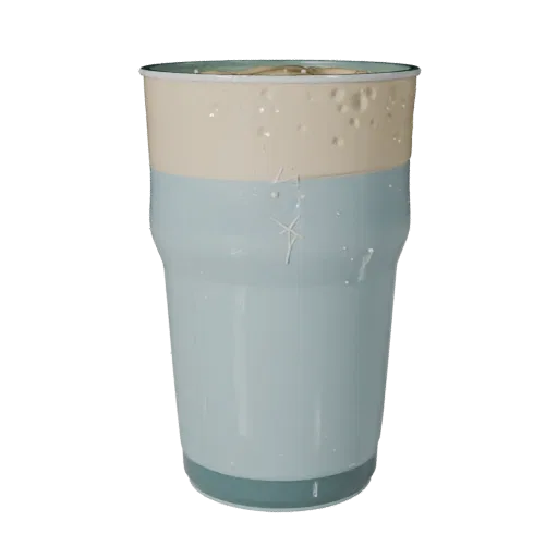 Smoothie Juice Glass 3D model, three-quarter front view, Unity viewport, showing glass, container shape.