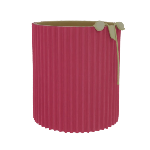 Fluted Pink Bucket with Drip Detail